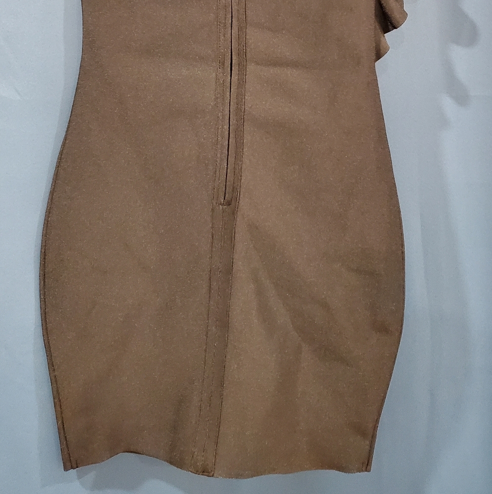 Bodycon / Bandage Midi Dress with Ruffles - Picture 4 of 6